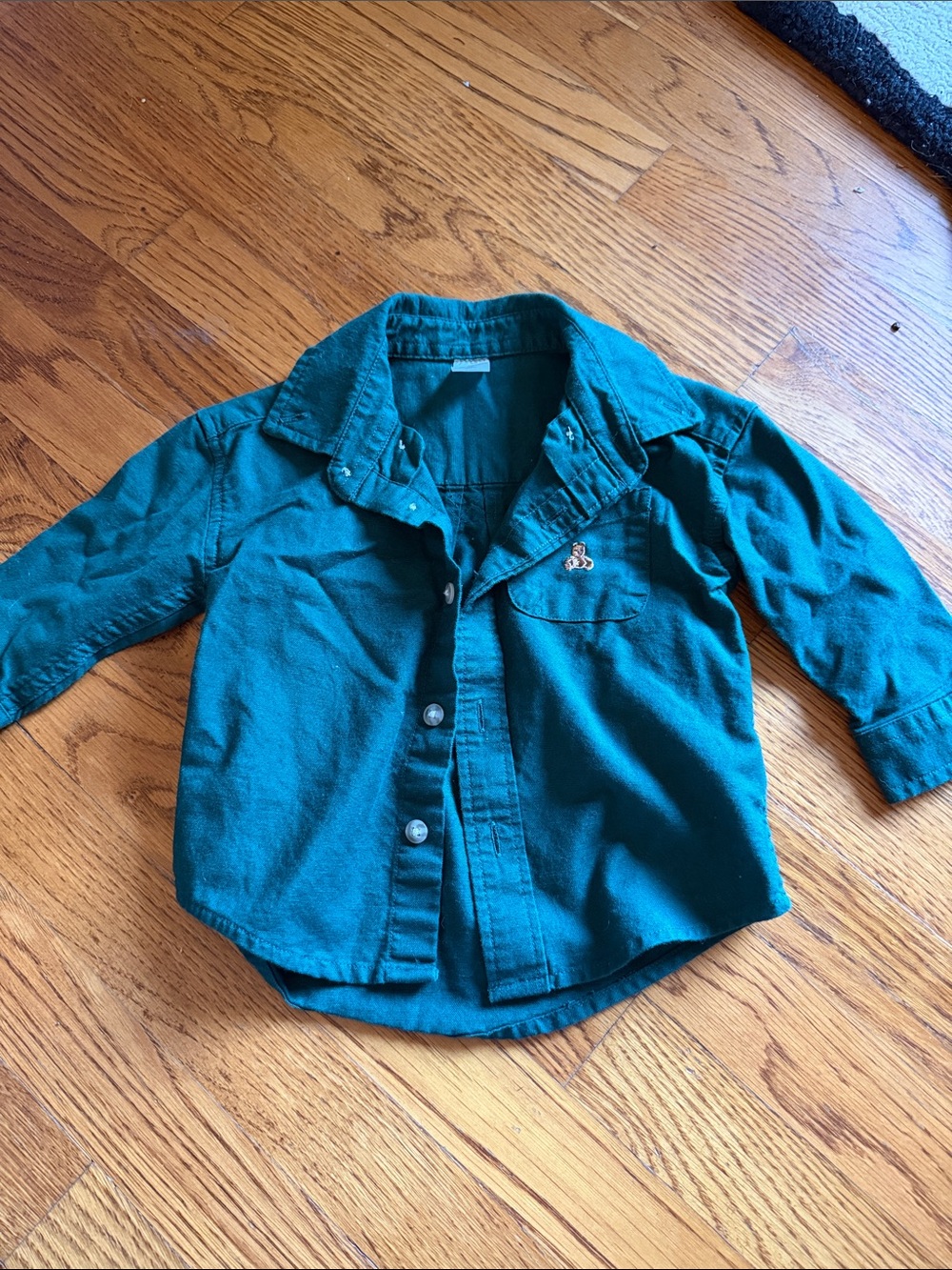 Gap Toddler Long-Sleeve Button-Up Shirt in Teal